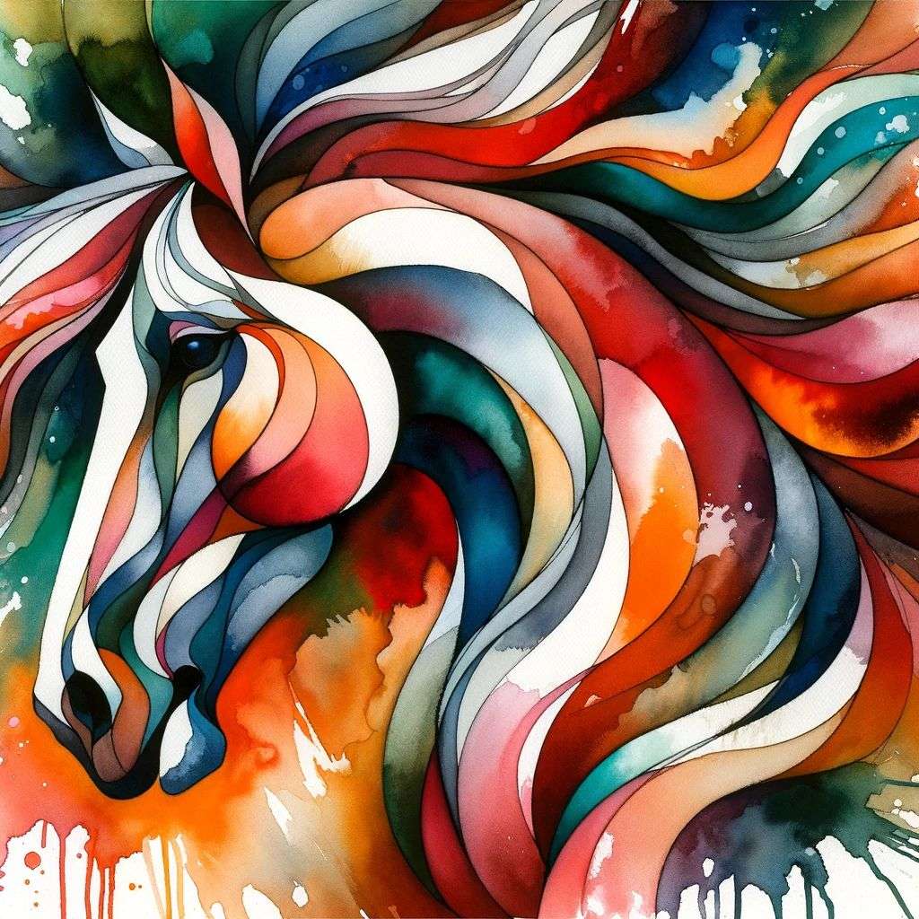 a horse, painting, expressionism style